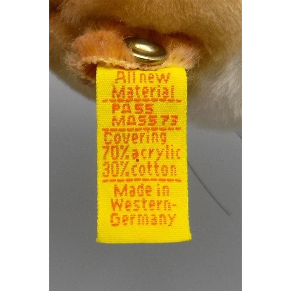 Steiff Goldy the Hamster Vintage w/ Tag Button & Ribbon W Germany PA 55 MASS 73